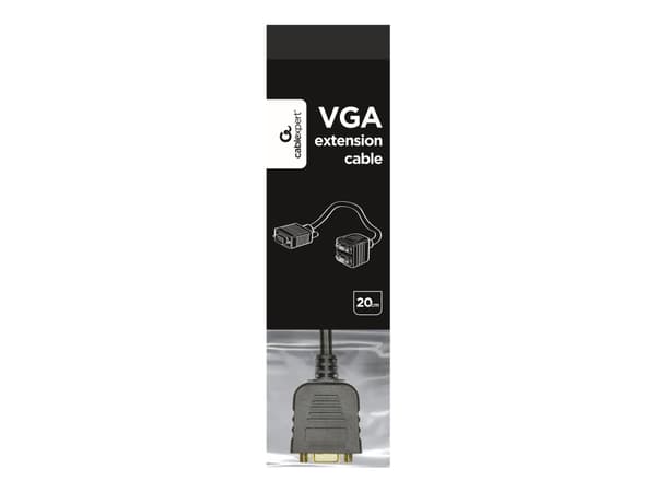 Cablexpert - VGA-delare - HD-15 (VGA) (hona) till HD-15 (VGA) (hane) - 20 cm - tumskruvar - svart