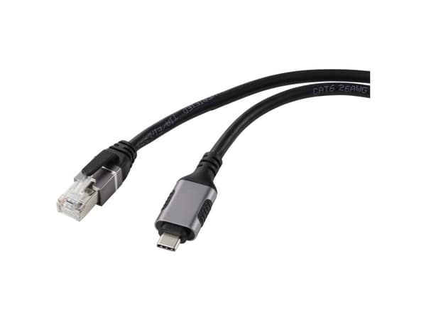Renkforce RF-6055778, USB-C, RJ45, 1,8 m, Sort