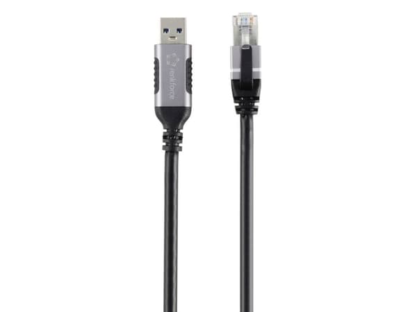 Renkforce RF-6055786, USB-A, RJ45, 5 m, Sort, Grå