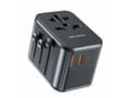 Miniatyrbilde 2 av 2: Awei lader AWEI Adapter nettverk 2xUSB+3xUSB-C C-39 35W 4in1 US/AU/EU/UK svart/svart Univesal Travel GaN Lader