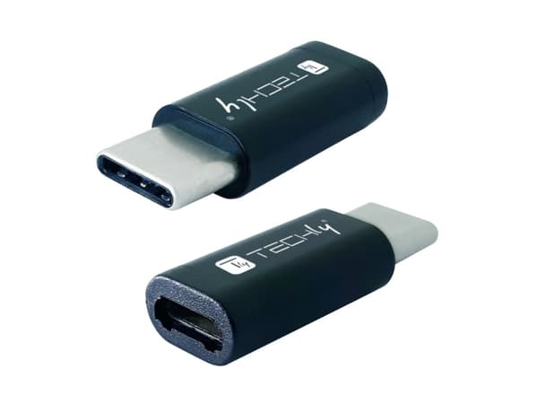 Techly IADAP USBC-MBKT, USB C, Micro-USB, Svart