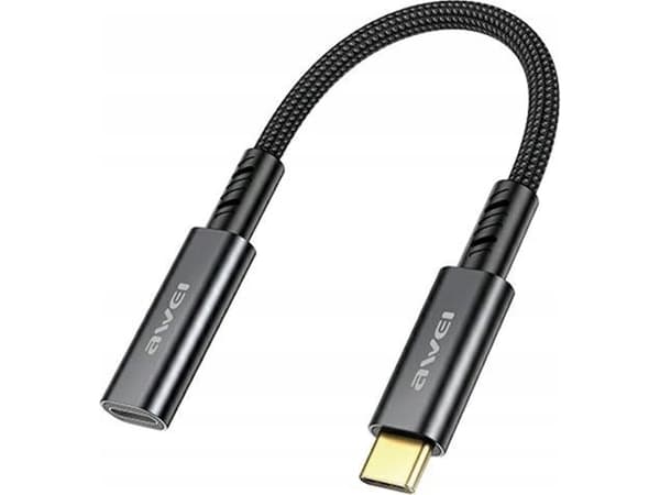Awei AWEI USB-adapter CL-216T USB-C/USB-C svart/svart