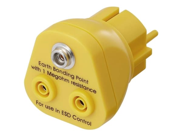 TRU COMPONENTS TC-12277204 Jordplugg 2x bananplugg, 1x tryckknapp 10 mm 1 st