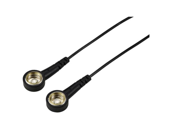 TRU COMPONENTS TC-12358916 ESD-jordingskabel Sort 3.6 m Trykknap 10 mm, Trykknap 10 mm