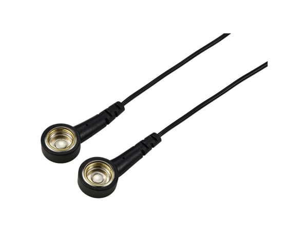 TRU COMPONENTS TC-12356300 ESD-jordingskabel Sort 1.80 m Trykknap 10 mm, Trykknap 10 mm