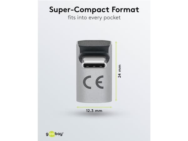 Goobay 74442, USB-C, USB-C, Sølv