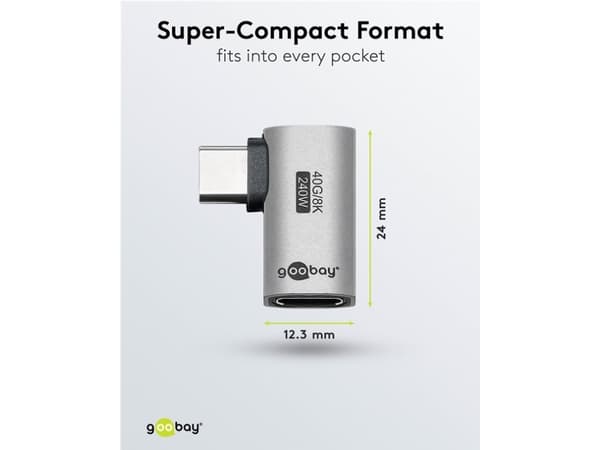 Goobay 74441, USB-C, USB-C, Silver
