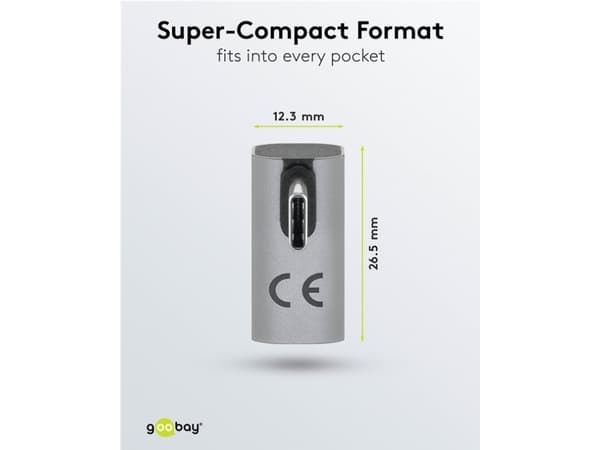 USB-C™-sovitin pystysuora 90° pitkä, USB4™