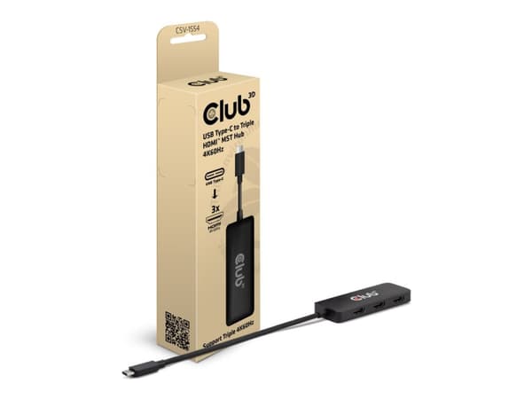 CLUB3D CSV-1554, USB Type-C, HDMI, 144 Hz, 3840 x 2160, 7680 x 4320, 7680 x 4320 pixels, Black