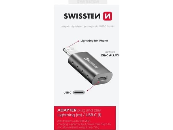 Adapter USB Swissten Adapter Lightning(M)/USB-C(F)