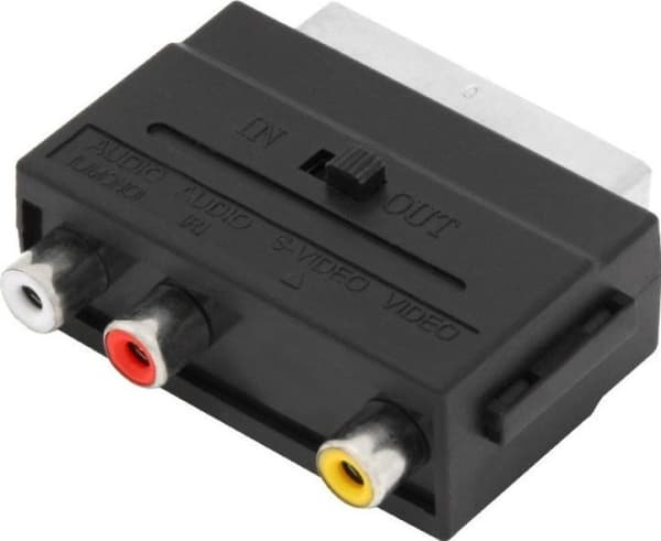 AV-blåseadapter EURO SCART-KOBLING FRA TIL 3X RCA-KINCH DOBBELSIDIG