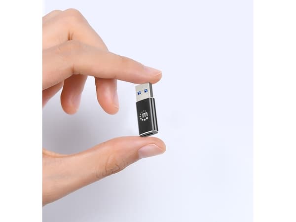 Manhattan 153980, USB A, USB C, Svart