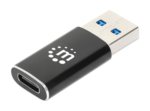 Manhattan 153980, USB A, USB C, Svart