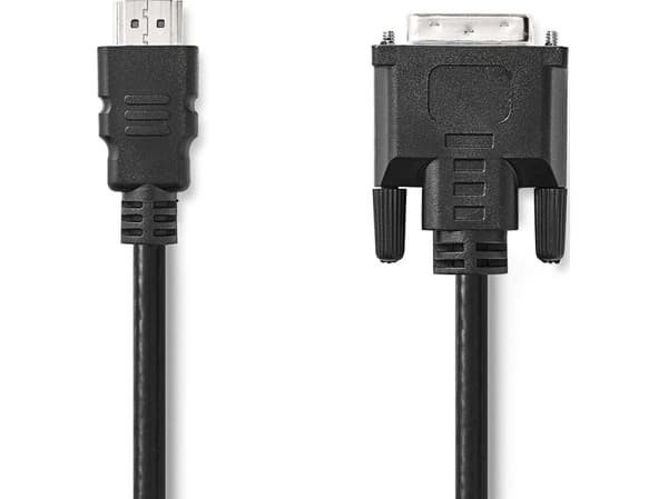 Nedis CCGL34800BK20, 2 m, HDMI Type A (Standard), DVI-D, Hankjønn, Hankjønn, Rett