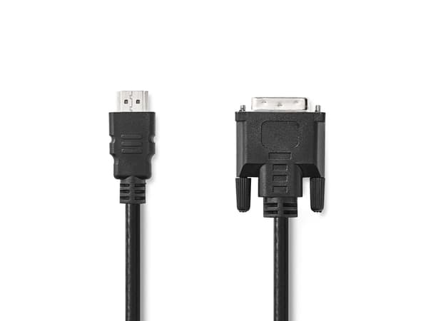Nedis CCGL34800BK20, 2 m, HDMI Type A (Standard), DVI-D, Hankjønn, Hankjønn, Rett