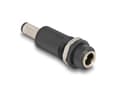 Miniatyrbild 2 av 3: Delock - Adapter för effektkontakt - Växelströmsjack 5,5 x 2,5 mm (hona) till DC-jack 5,5 x 2,1 mm (hane) - svart