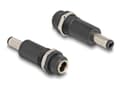Miniatyrbild 1 av 3: Delock - Adapter för effektkontakt - Växelströmsjack 5,5 x 2,5 mm (hona) till DC-jack 5,5 x 2,1 mm (hane) - svart