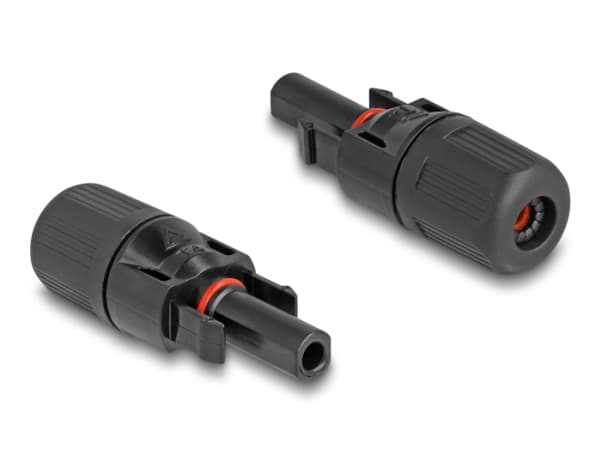 Delock DL4 Solar-liitin kaapelille puristamiseen, pistoke ja pistorasia, musta 2 kpl