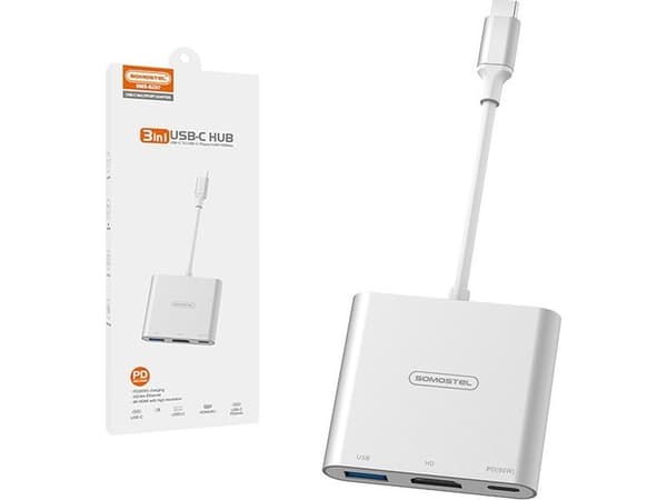 Sovitin USB Vega ADAPTERI HOST USB-C SOMOSTEL SMS-BZ07 PD 60W 1XTYP-C 1XUSB 1XHDMI DEX HUB&gt
