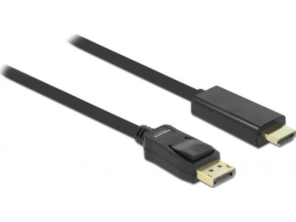 DeLOCK 82435, 3 m, HDMI, Displayport, urosliitin, urosliitin, suora liitin, suora