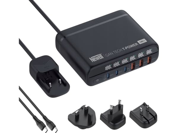 Newell nätladdare med em-adaptrar GaN Tech T-power 140 W