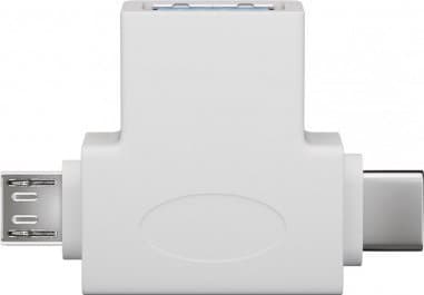 TRITON USB-adapter USB-A till USB 2.0 Micro-B, USB A 2.0, vit - Färgversion Vit