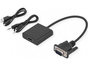 Adapter AV Secomp STANDARD Cableadapter, VGA+Audio - HDMI, M/F, 0,23 m