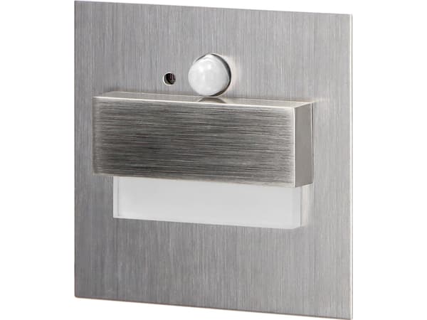 Orno TRACO LED trappearmatur 1,5W, innfelt trappearmatur, 12VDC, 30lm, 4000K, sateng, bevegelses- og skumringssensor