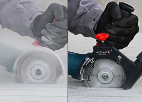 Airduster pölysuoja 125mm - Pölyttömät leikkuut, asennettu Ø125mm kulmahiomakoneeseen