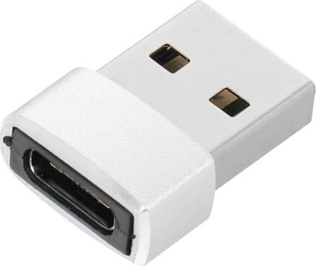 OEM USB Adapter Adapter Typ C (żeński) do USB A (męski) srebrny