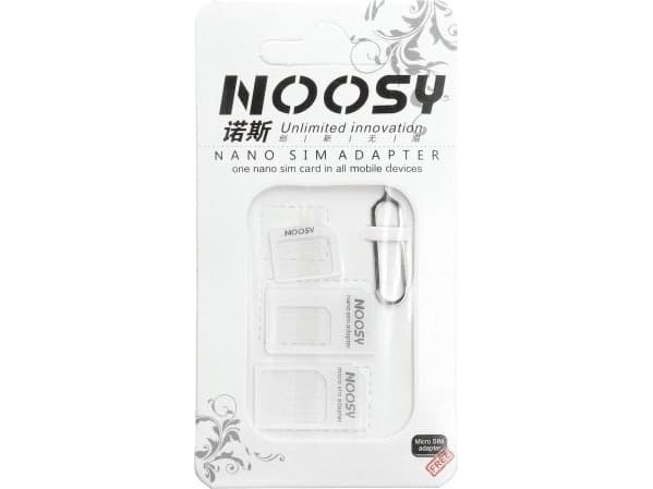 OEM Nano Sim/Micro, Micro Sim och Nano/Sim-adaptrar (NOOSY 3in1) vit