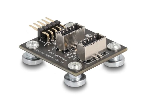 Delock - USB-adaptersats - 9-stifts USB 2.0-kontakt (hane) till 20 pin USB Typ E (hona) Tangent A, vinkelställd - magnetisk