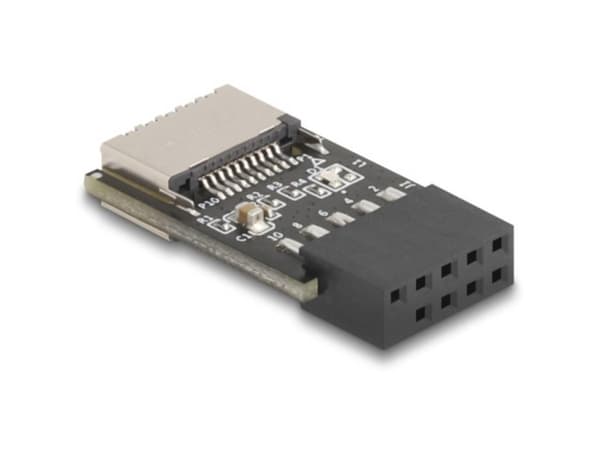 Delock - Intern USB-adapter - 9-stifts USB 2.0-kontakt (hona) till 20 pin USB Typ E (hona) Nyckel A - 2,54 mm stigning