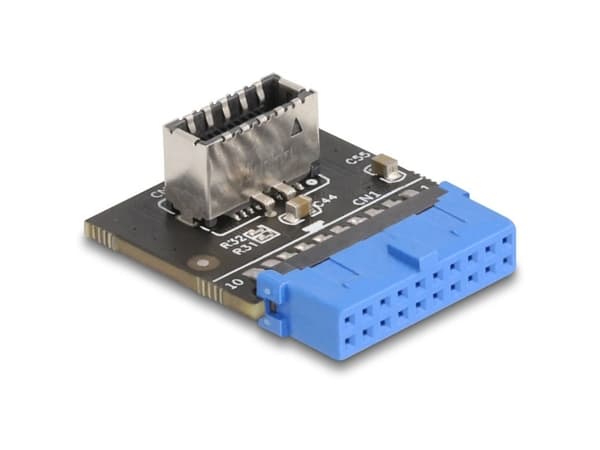 Delock - Intern USB-adapter - 19-polig USB-header (hona) rak till 20 pin USB Typ E (hona) Tangent A, vinkelställd - upp till 5 Gbps dataöverföringsha