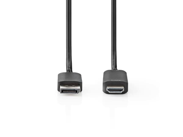 Nedis CCGP37104BK20, 2 m, DisplayPort, HDMI, Hankjønn, Hankjønn, Rett