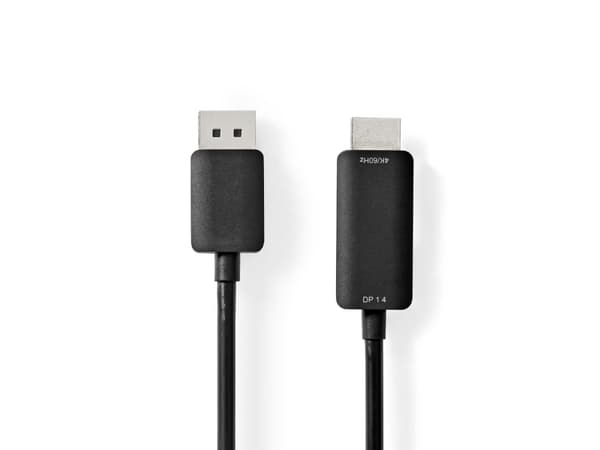 Nedis CCGP37104BK20, 2 m, DisplayPort, HDMI, Hankjønn, Hankjønn, Rett
