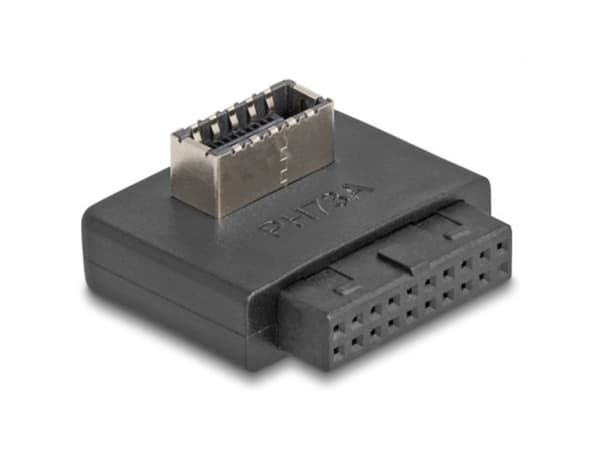 Delock - Intern USB-adapter - 19-polig USB-header (hona) rak till 20 pin USB Typ E (hona) Tangent A, vinkelställd - upp till 5 Gbps dataöverföringsha