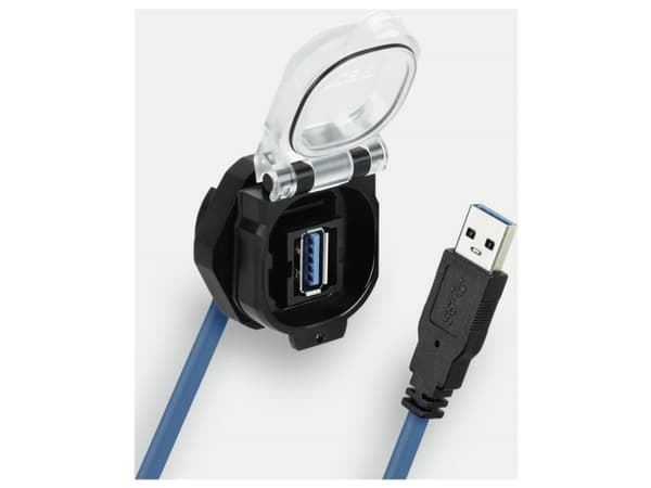 USB-stik USB-3.0 A/A F/M 90° 1,5m PVC PC 493114.0150 Lütze Indhold: 1 stk