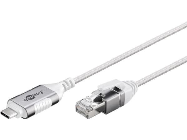 Goobay 74387, USB 3.1 type A, RJ45, 2 m, hvit