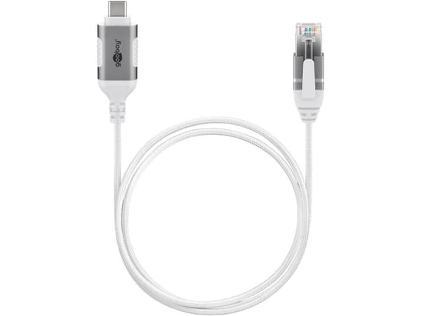 Goobay 74387, USB 3.1 type A, RJ45, 2 m, hvit