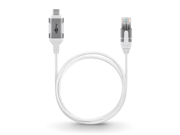 Goobay 74387, USB 3.1 type A, RJ45, 2 m, hvit