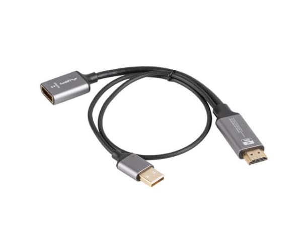 Lanberg AD-HD-DP-02, 0,2 m, HDMI Type A (Standard), DisplayPort, Hankjønn, Hunkjønn, Rett