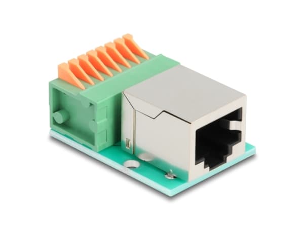 Delock - Nettverksadapter - RJ-45 (hunn) til 8-pins terminalblokk - CAT 5e - 2,54 mm stigning