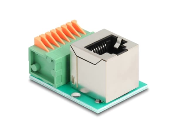 Delock - Nätverkskort - RJ-45 (hona) vinklad till 8-stifts terminalblock - CAT 5e