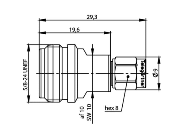 Telegärtner 100024218 100024218 Koax-adapter N-tilslutning - SMA-stik 1 st