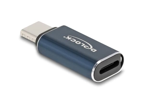 Delock - USB-adapter - 24 pin USB-C (hann) til Lightning (hunn) - USB 2.0 - 5 / 9 / 12 / 15 / 20 V - 3 A - støtte for Power Delivery 3.0 - antrasitt
