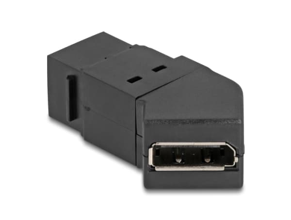 Delock - DisplayPort-adapter - DisplayPort (hona) till Mini DisplayPort (hona) vinklad, keystone - 8K30 Hz (7680 x 4320) stöd, panelmontering - svart
