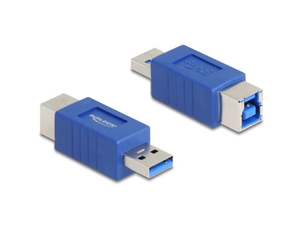 Delock - USB-adapter - USB-type A (hann) til USB Type B (hunn) - crossed pin assignment, up to 5 Gbps data transfer rate - blå