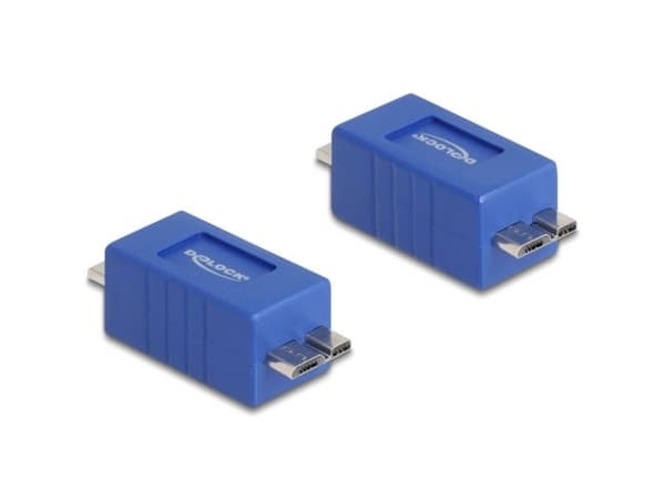 Delock - Typbytare för USB - Micro-USB typ B (hane) till Micro-USB typ B (hane) - upp till 5 Gbps dataöverföringshastighet - blå