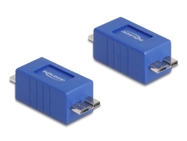 Delock - Typbytare för USB - Micro-USB typ B (hane) till Micro-USB typ B (hane) - upp till 5 Gbps dataöverföringshastighet - blå